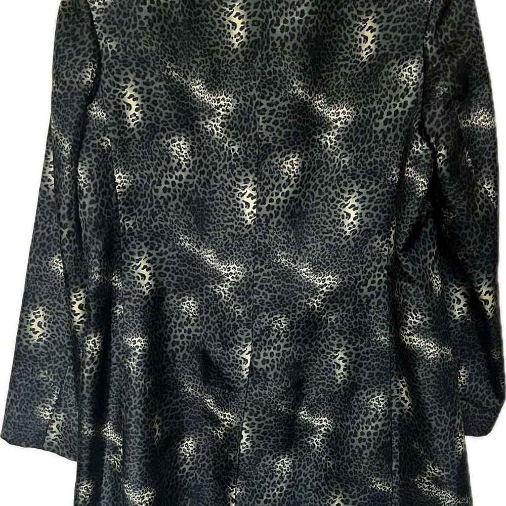 D Studio Jacket Midi 100% Silk Women’s Size 14 Green Black 100% Silk Pockets LS - Picture 5 of 5